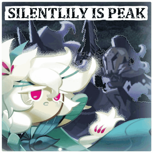 A Poster That Says Silentlily Is Peak With A Picture Of A Flower GIF
