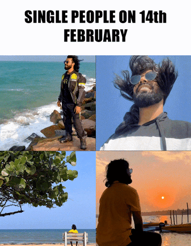 A Poster That Says Single People On 14Th February On The Top GIF