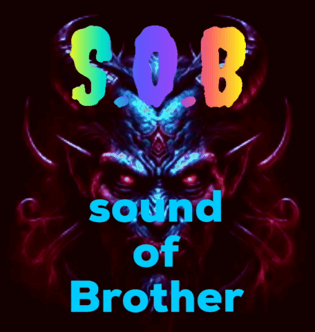 A Poster That Says Sob Sound Of Brother With A Picture Of A Demon GIF