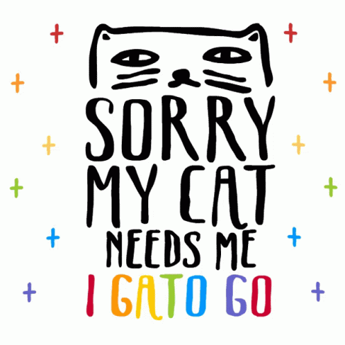A Poster That Says Sorry My Cat Needs Me Igato Go GIF