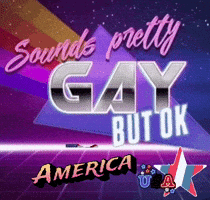 A Poster That Says Sounds Pretty Gay But Ok America GIF