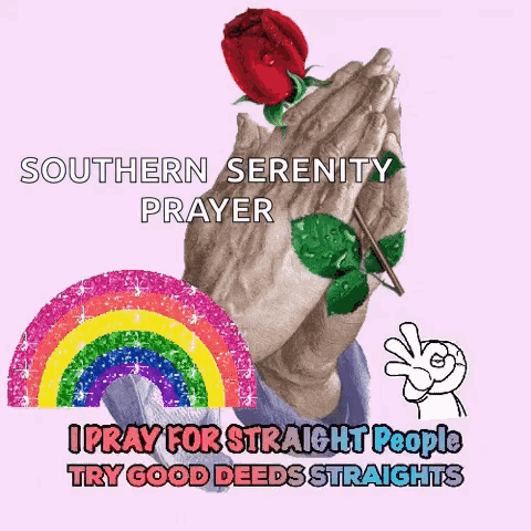 A Poster That Says Southern Serenity Prayer And Pray For Straight People GIF