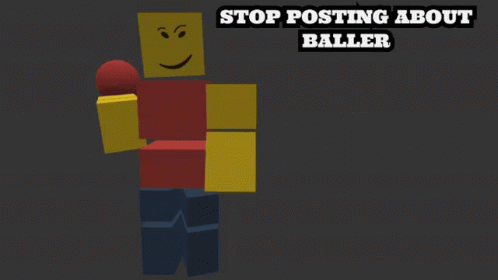 A Poster That Says " Stop Posting About Baller " GIF