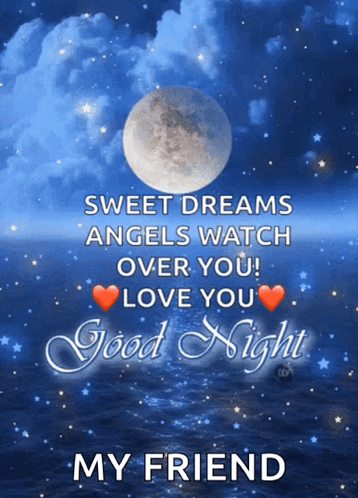 A Poster That Says Sweet Dreams Angels Watch Over You GIF