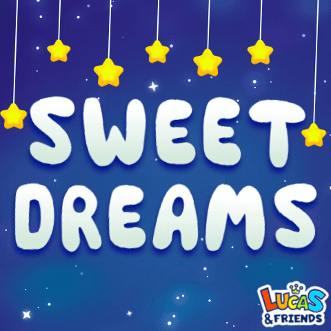 A Poster That Says Sweet Dreams With Hanging Stars GIF