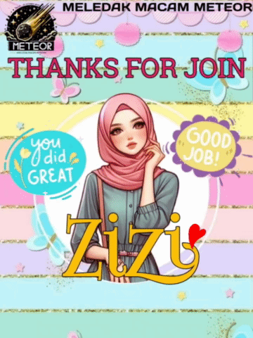A Poster That Says " Thanks For Join " With A Girl In A Pink Hijab GIF