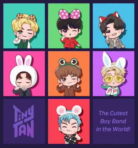 A Poster That Says ' The Cutest Boy Band In The World ' On The Bottom GIF
