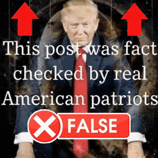 A Poster That Says This Post Was Fact Checked By Real American Patriots X False GIF