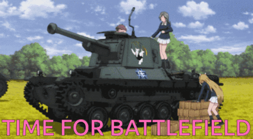 A Poster That Says Time For Battlefield With A Tank GIF