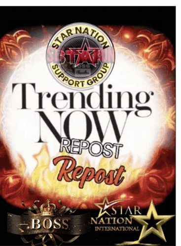 A Poster That Says " Trending Now Repost " On It GIF