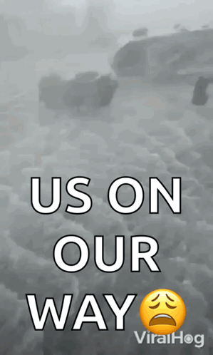 A Poster That Says " Us On Our Way " On It GIF