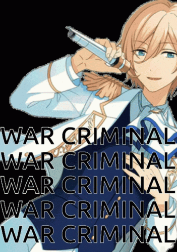 A Poster That Says War Criminal War Criminal War Criminal War Criminal War Criminal War Criminal War Criminal War Crimin GIF