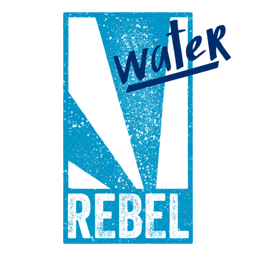 A Poster That Says Water Rebel With A Hand Holding A Spray Bottle GIF