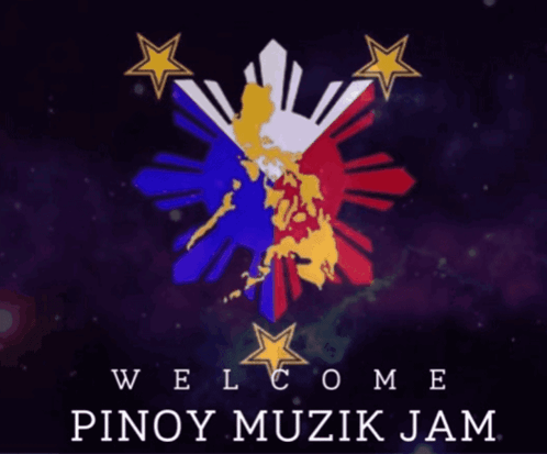 A Poster That Says Welcome Pinoy Muzik Jam With A Flag On It GIF