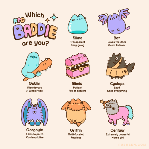 A Poster That Says " Which Baddie Are You " On It GIF