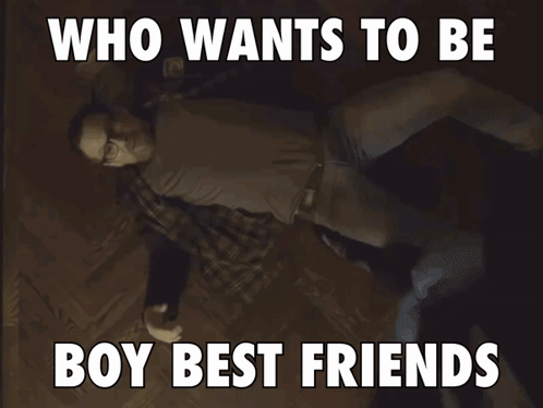 A Poster That Says Who Wants To Be Boy Best Friends On It GIF