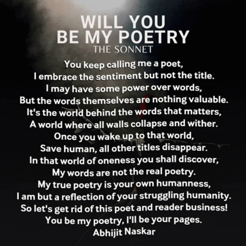 A Poster That Says Will You Be My Poetry On It GIF