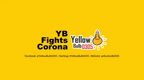 A Poster That Says Yb Fights Corona With Many Hands And Hearts GIF