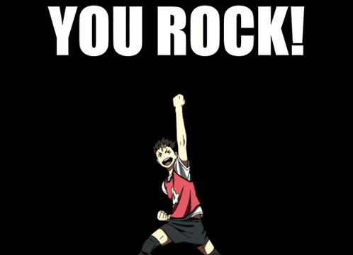 A Poster That Says You Rock With A Yellow Background GIF