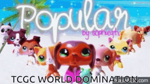 A Poster With A Bunch Of Littlest Pet Shop Dogs And Cats GIF