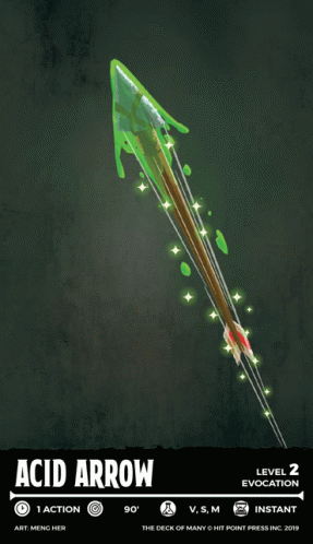 A Poster With A Green Arrow And The Words Acid Arrow On It GIF