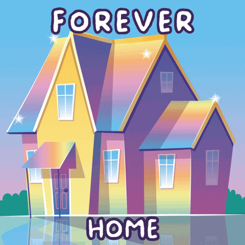 A Poster With A House And The Words Forever Home GIF