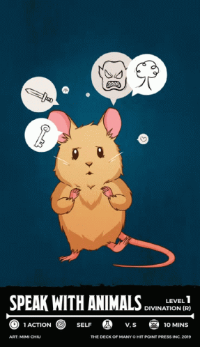 A Poster With A Mouse And The Words Speak With Animals On It GIF