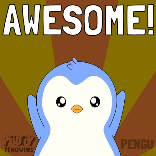 a poster with a penguin and the words awesome written on it