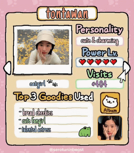 A Poster With A Picture Of A Girl And A List Of Top 3 Goodies Used GIF