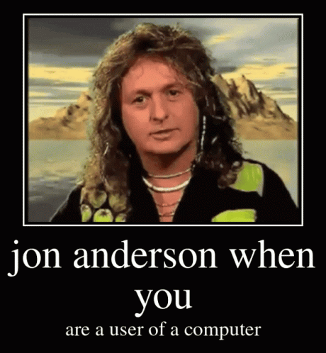 A Poster With A Picture Of A Man And The Words Ion Anderson When You Are A User Of A Computer GIF