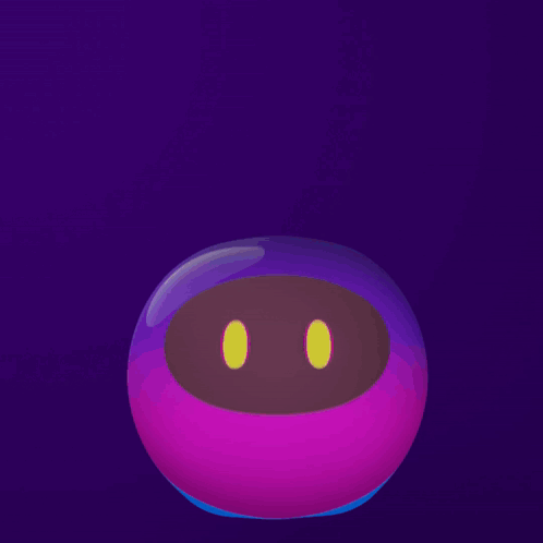 A Poster With A Purple Object And The Words " Like A Boss " GIF