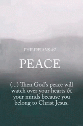 A Poster With A Quote From Philippians 4 7 On It GIF