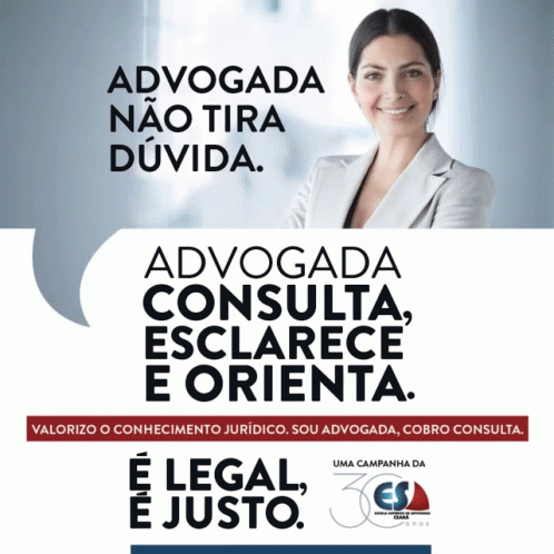 A Poster With A Smiling Woman And The Words " Advocada Não Tira Duvida " On It GIF