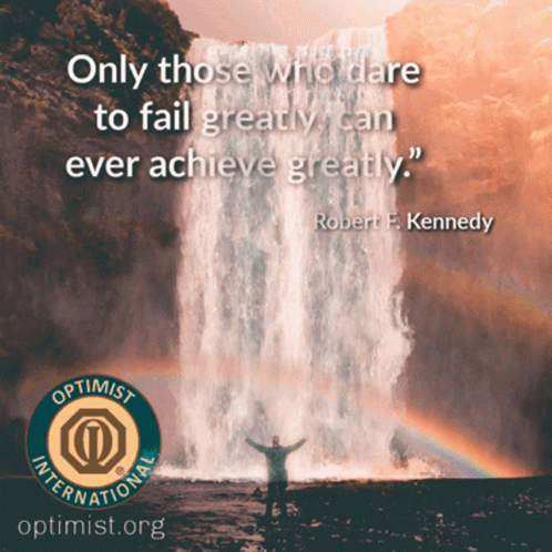 A Poster With A Waterfall And A Quote From Robert F. Kennedy GIF