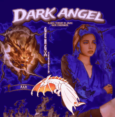Dark Angel Poster With Woman And Dragon GIF