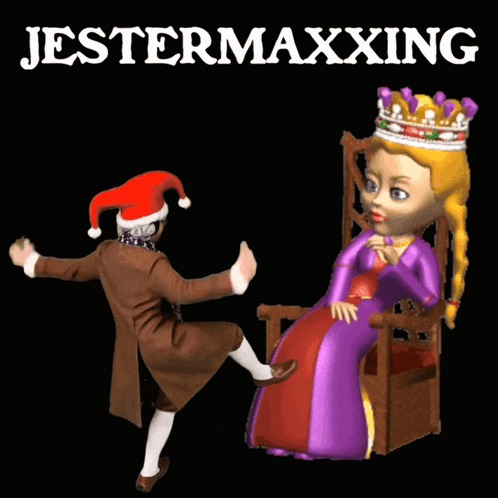 A Poster With Jestermaxxing Written On The Bottom GIF
