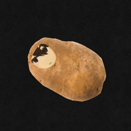 A Potato With A Hole In It That Looks Like A Hole In A Rock GIF