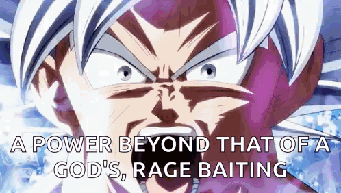 A Power Beyond That Of A God 'S Rage Baiting Is Shown In A Cartoon . GIF