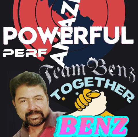 A Powerful Perf Team Benz Together Poster With A Man GIF