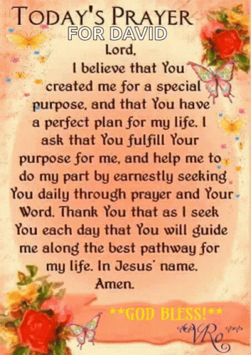 A Prayer For David With Butterflies And Flowers GIF