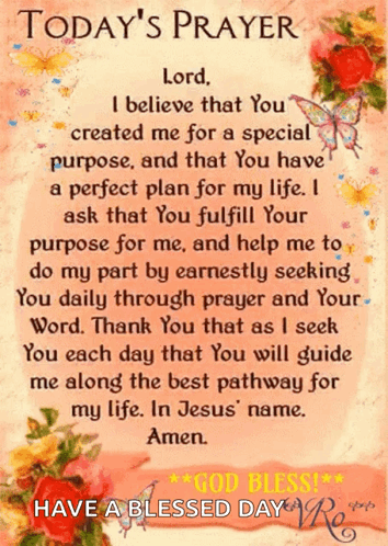A Prayer With Flowers And Butterflies On It GIF