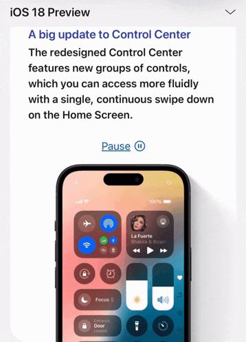 A Preview Of Ios 18 Features A Big Update To The Control Center GIF