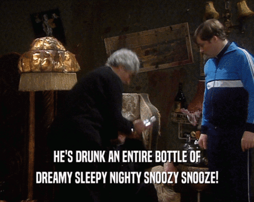 A Priest Says He 'S Drunk An Entire Bottle Of Dreamy Sleepy Nighty Snoozy Snooze GIF