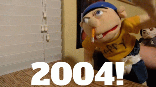 A Puppet With A Yellow Shirt That Says " Jeffy " On It GIF