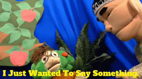 A Puppet With The Words I Just Wanted To Say Something GIF
