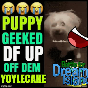 A Puppy Geeked Df Up Off Dem Yoylecake Poster GIF