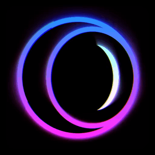A Purple And Blue Circle With A Crescent Moon In The Middle GIF