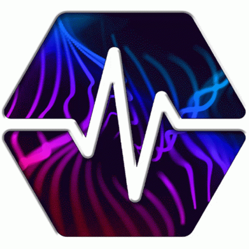 A Purple And Blue Graphic With A White Wave GIF