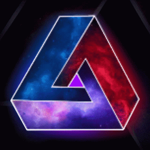 A Purple And Blue Triangle With A Galaxy Background GIF