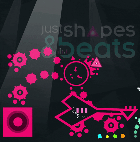 A Purple And Pink Graphic With The Words Shapes & Beats On The Bottom GIF